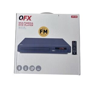 QFX VP-109 Multimedia DVD Player W/ FM Radio USB Port RCA Remote Control NEW